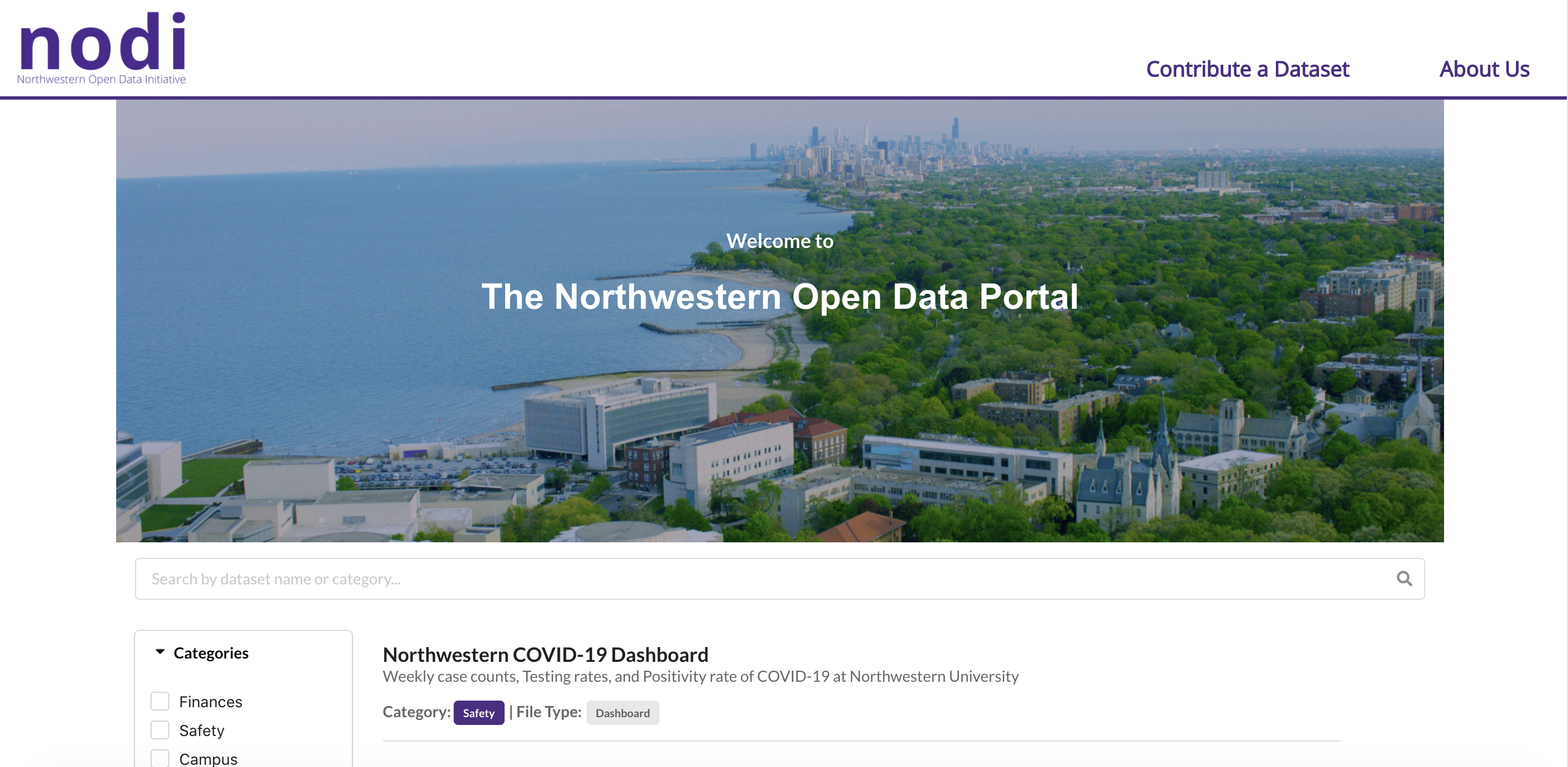 Northwestern Open Data Initaitive Homepage